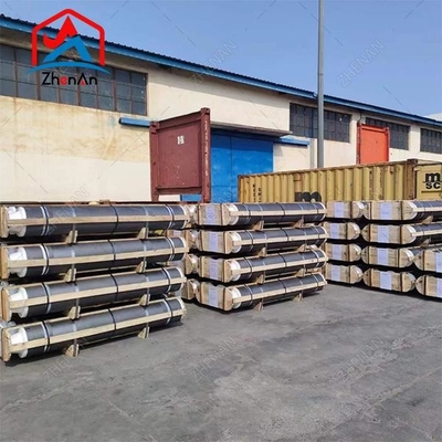 Dia 75mm-700mm L1800-2700mm UHP HP RP Electrodo De Grafito Grafit Elektrode Dengan 4tpi 4tpil Puting Untuk Eaf Lf