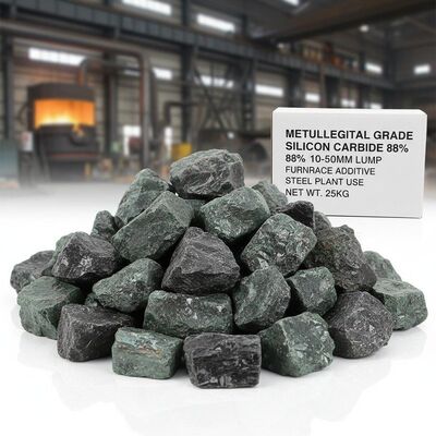 Bubuk Karbida Silikon Metallurgical 88% kemurnian 10-50mm untuk aditif tungku pabrik baja