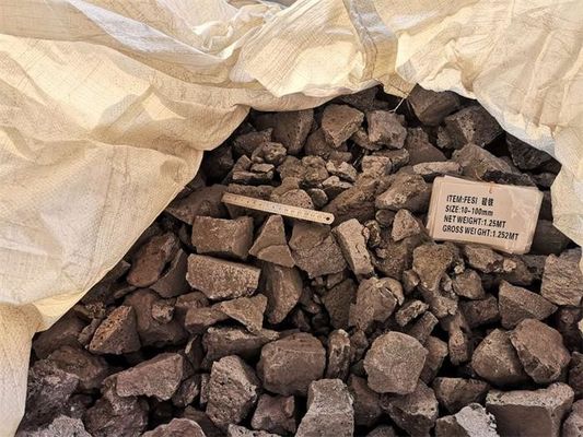 Bahan Baku Kemurnian Tinggi Ferro silikon Lumps Pembuatan Baja Fesi 75